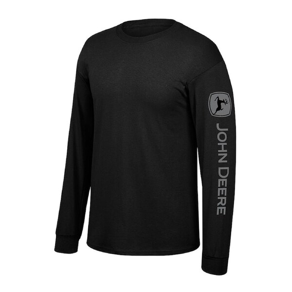 John Deere Mens/Unisex Cotton Logo Long Sleeve Tee T-Shirt/Top Jumper Black Large