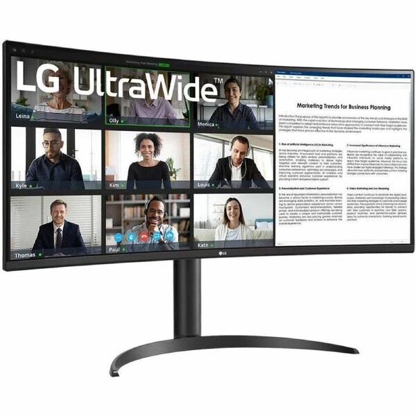 LG Ultrawide 34WR55QK-B 34" Class UW-QHD Curved Screen LCD Monitor - 21:9 - 34" Viewable - Vertical Alignment (VA) - 3440 x 1440 - 300 cd/m- 5
