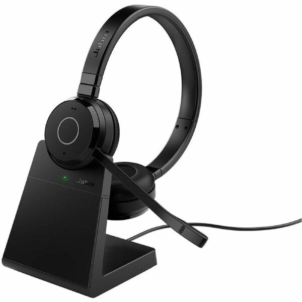 Jabra Evolve 65 TE Wireless Over-the-head, On-ear Stereo Headset - Black - Microsoft Teams Certification - Binaural - Supra-aura