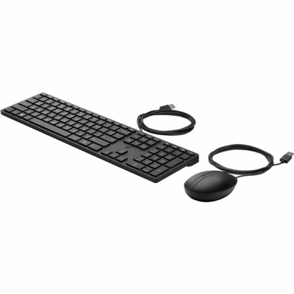 HP Wired Desktop 320MK Keyboard & Mouse - USB Type A Plunger Cable Keyboard - Keyboard/Keypad Color: Black - USB Type A Cable Mouse - Red Tracking -