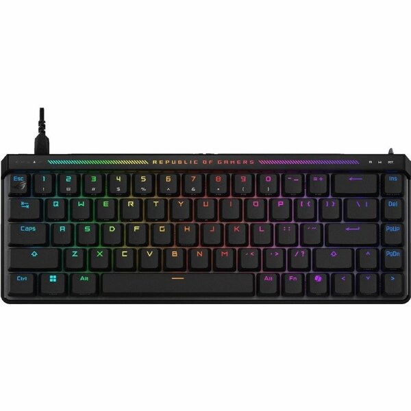 Asus ROG Falchion Ace HFX Gaming Keyboard - Cable Connectivity - USB 2.0 Interface - RGB LED - Black - HFX Magnetic Switch Keysw