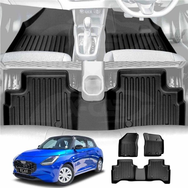 3D All-Weather Floor Mats for Suzuki Swift Auto Transmission 4th Gen 2024-2025 Heavy Duty Customized Car Floor Liners Full Set Carpet