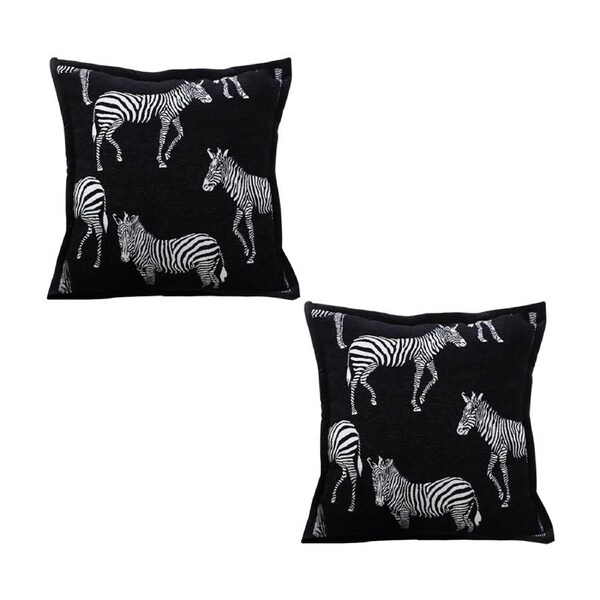 SOGA 2X 50cm Throw Pillow Black Light Luxury Zebra Square Pillow for Home Decor