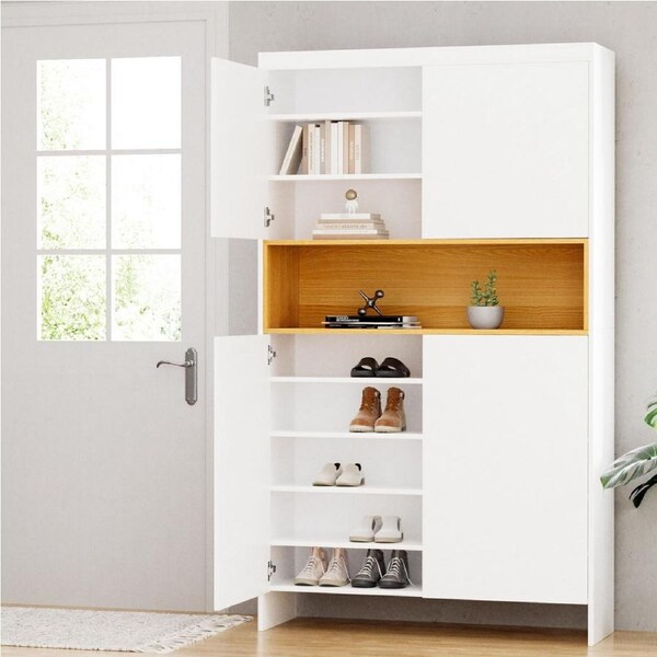 9 Tier Artiss Shoe Rack Storage Cabinet White