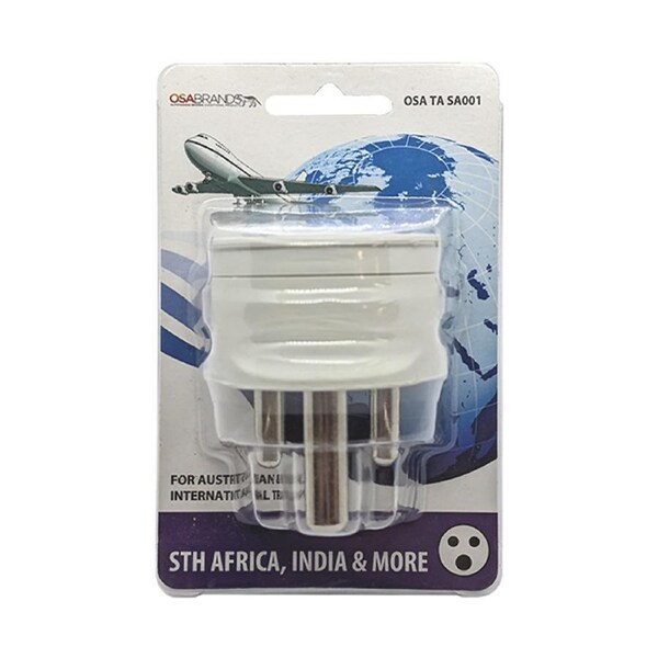 Osa Brands Travel Adaptor Plug AU/NZ To South Africa/India/Sri Lanka Large Pin