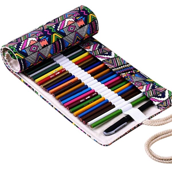 Canvas Pouch Holder Pencil Case Set 12 Slots
