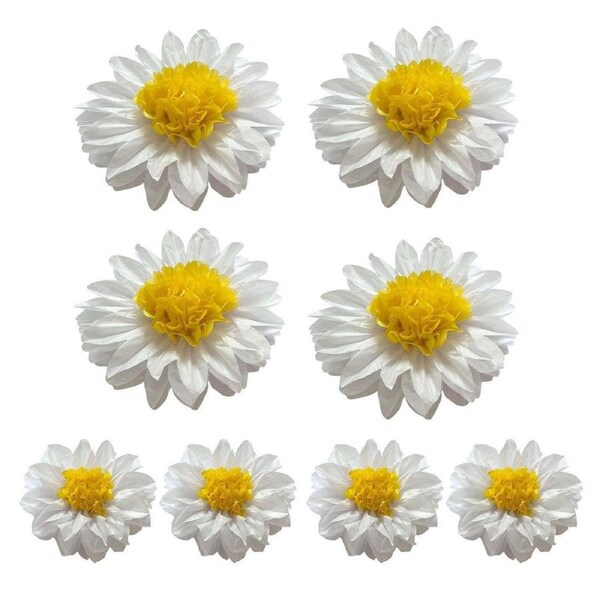 8PCS Sunflower Daisy Paper Flowers 20cm/30cm Wall Hanging Party Room Decoration