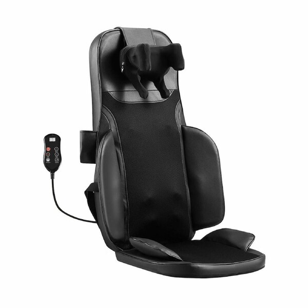 Full Body Massage Cushion Shiatsu Back Neck Massager Chair Pad Massaging Seat Kneading Rolling Heat Vibration with Remote Pillow Homasa