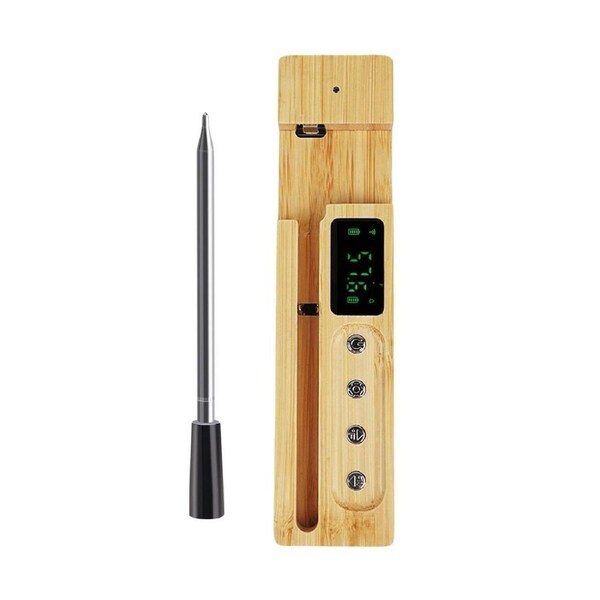 Wireless Meat Thermometer Food BBQ Oven Kitchen Cooking Bluetooth Digital Smart Smoker Steak Grilling Waterproof Temperature Probe with LED Display