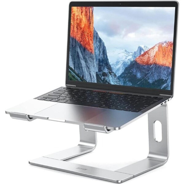 BESIGN LS03 Aluminum Laptop Stand, Ergonomic Detachable Computer Stand, Riser Holder Notebook Stand Compatible with Air, Pro, Dell, HP, Lenovo More 10-15.6" Laptops, Silver