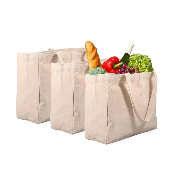 3pcs Casual Shoulder Bag Large Capacity Canvas Tote Bag for Shopping Life Use