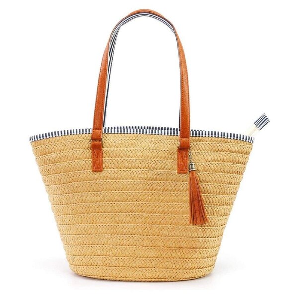 Simple Fashion Woven Straw Bag Beach Tote Bag Summer Handbag for Women Travel