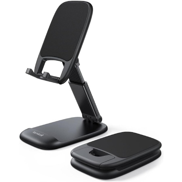 Lamicall Foldable Phone Stand for Desk - Height Adjustable Cell Phone Holder Portable Cellphone Cradle Desktop Dock for iPhone 16 15 Pro Max 14, 13 12 Mini 11 XR X 8 7 6 Plus, 4-8 Smartphone & Tablet