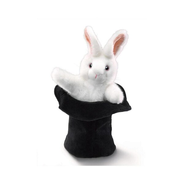 Folkmanis Rabbit In The Hat Pop-up Hand Puppet 20x36cm Kids/Children Toy 3y+