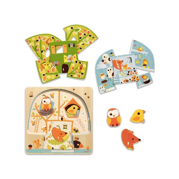 12pc Djeco Tree House 3-Layer Wooden Puzzle 26.5cm Kids/Children Toy 2y+