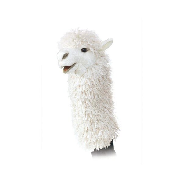 Folkmanis Alpaca Stage Hand Puppet 23x38cm Kids/Children Soft Toy White 3y+