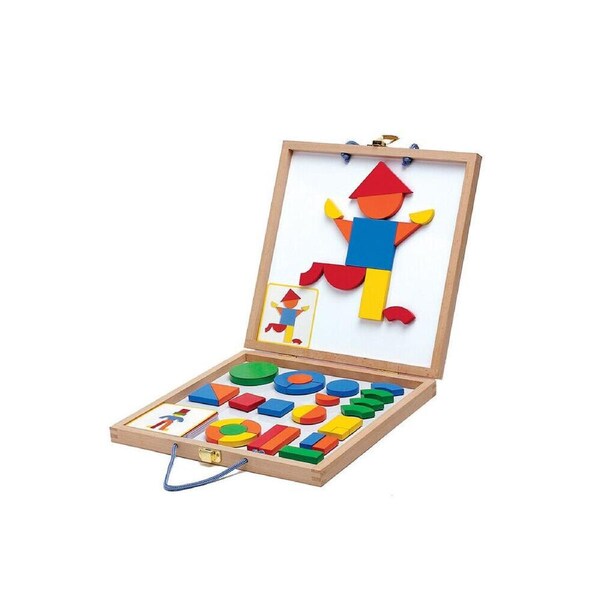 42pc Djeco Wooden Geoform Magnetic Boxed Tangram/Puzzle Set Kids Toy 3y+