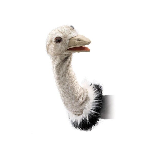 Folkmanis Ostrich Stage Hand Puppet Kids/Children Soft Toy 20x13cm White 3y+