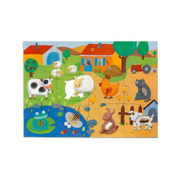 20pc Djeco Tactile Farm Giant Jigsaw Puzzle Kids/Children Game 25x33cm 3y+