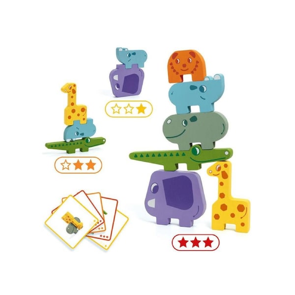 Djeco Ze Totanimo Wooden Stacking Animals Kids/Children Fun Play Toy 2y+