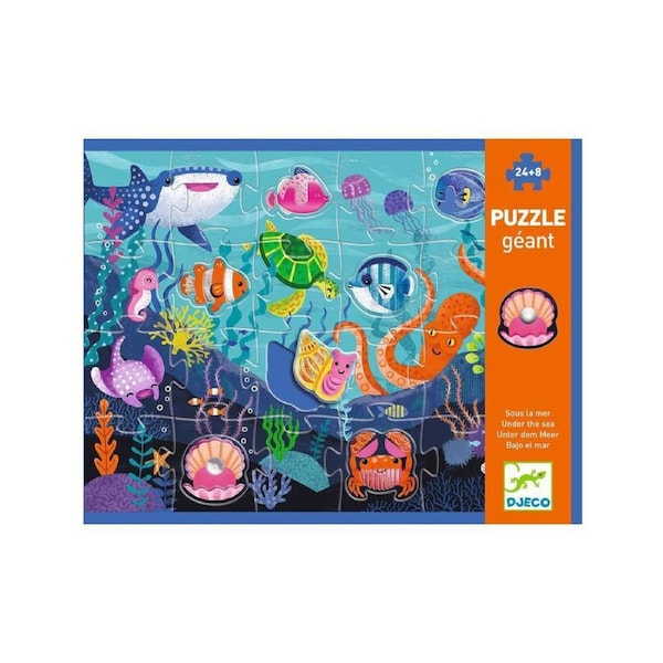 32pc Djeco Tactile Sea Giant Jigsaw Puzzle Kids/Children Game 70x50cm 3y+