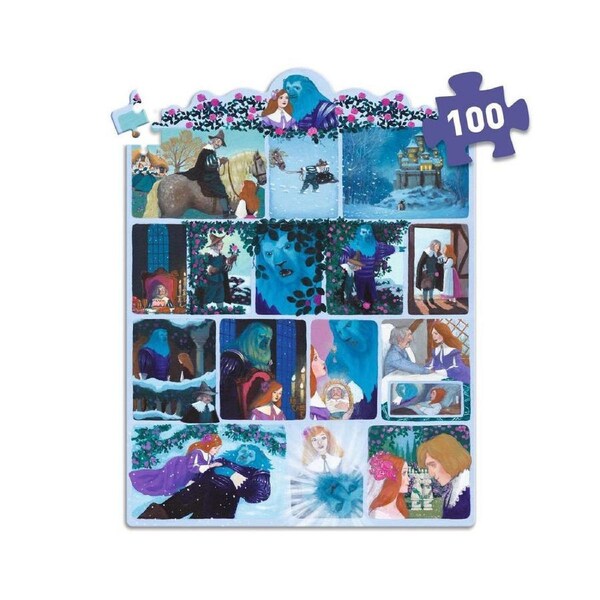 100pc Djeco Beauty and the Beast Story Jigsaw Puzzle Kids Game 33x45cm 5y+