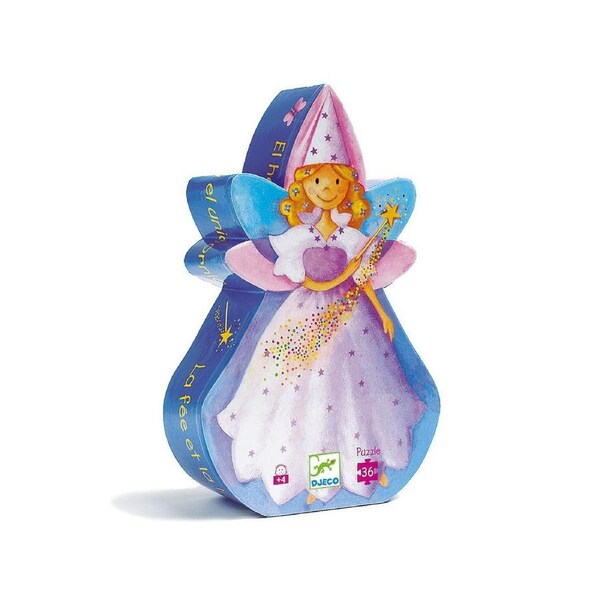 36pc Djeco Fairy & Unicorn Silhouette Jigsaw Puzzle Kids Game 20x30cm 4y+