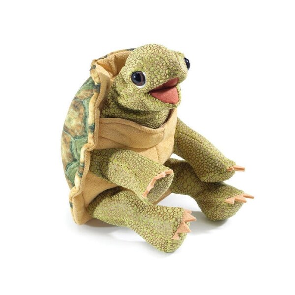 Folkmanis Standing Tortoise Hand Puppet 30x28cm Soft Animal Toy Kids 3y+