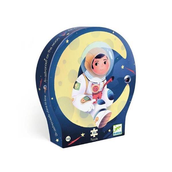 36pc Djeco Astronaut On the Moon Silhouette Kids Jigsaw Puzzle 42x30cm 4y+