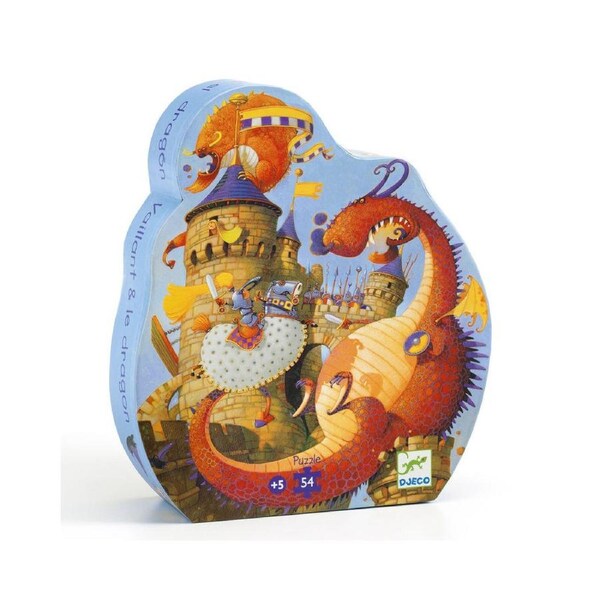 54pc Djeco Vaillant And The Dragon Silhouette Kids Jigsaw Puzzle 24x27cm 5y+