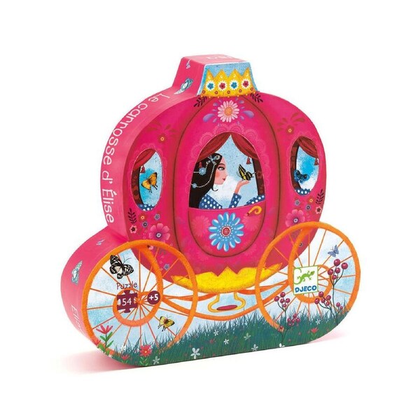 54pc Djeco Elise's Carriage Silhouette Jigsaw Puzzle Kids Game 26x25cm 5y+