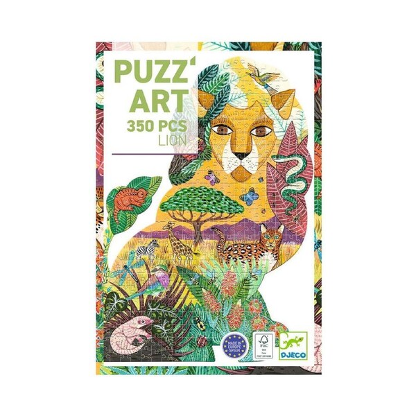 350pc Djeco Lion Shaped Art Jigsaw Puzzle Kids Educational Game 46x60cm 7y+