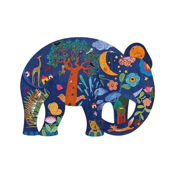 150pc Djeco Elephant Shaped Art Jigsaw Puzzle Kids/Children Game 33x23cm 6y+