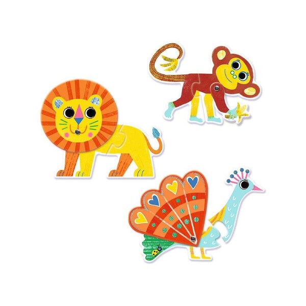 12pc Djeco Duo Animals Jigsaw Puzzle Kids/Children Educational Game 2y+