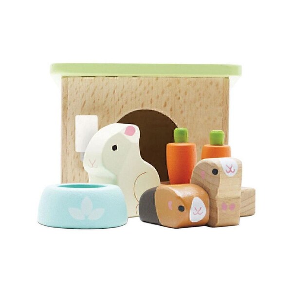 Le Toy Van Wooden Daisylane Bunny w/ Guinea Pig Kids/Children Toy Set 3y+