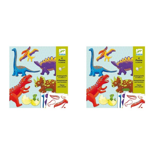 2x Djeco Dinos Small Pop-Out Dinosaur Puppet 22x23cm Kids/Children Toy 6y+