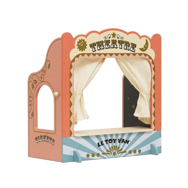 Le Toy Van Tabletop Puppet Wooden Theatre Pretend Play 57x55cm Kids 3y+