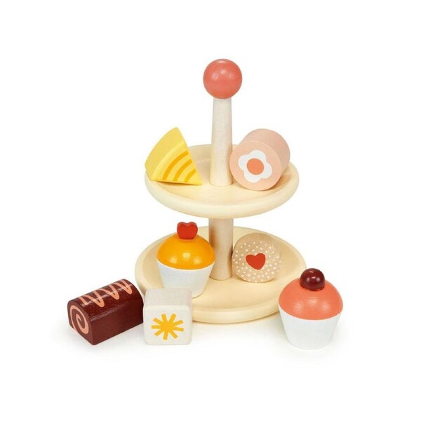 Mentari Cupcake/Dessert Stand Kids/Children Pretend Play Wooden Toy 3y+
