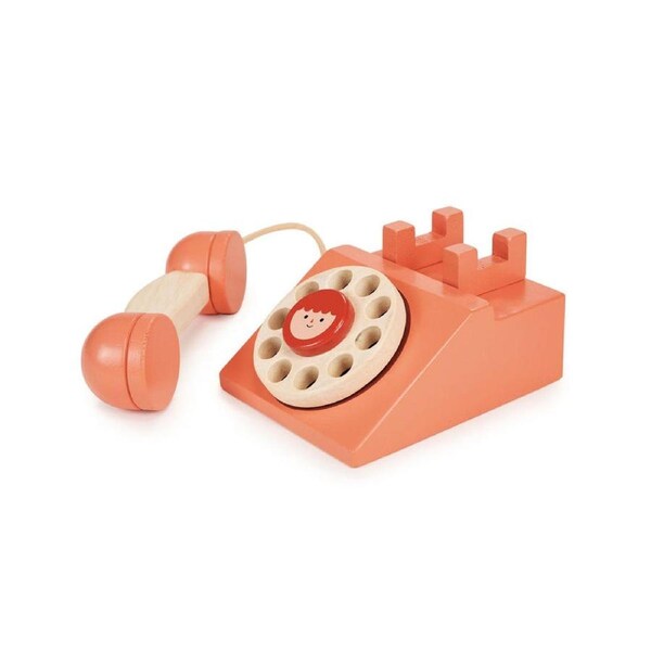 Mentari Ring Telephone Kids/Children Pretend Play 15x16cm Wooden Toy 2y+