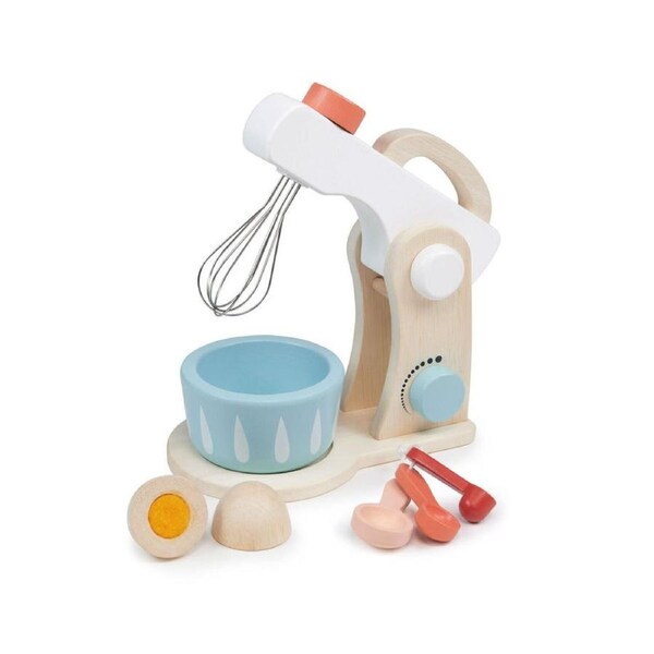 Mentari Cake Mixer Set Metal Whisk Kids/Children Pretend Play Wooden Toy 3y+