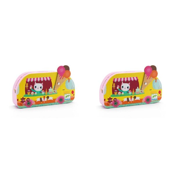 32pc Djeco Ice Cream Truck Silhouette Jigsaw Puzzle Kids Game 22x12cm 3y+