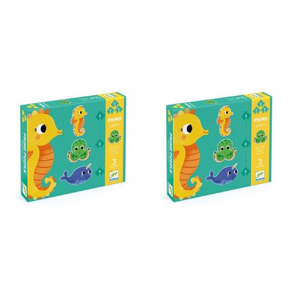 6pc Djeco In The Sea 4/6/9 Progressive Jigsaw Puzzle Set Kids Game 25x21cm 2y+