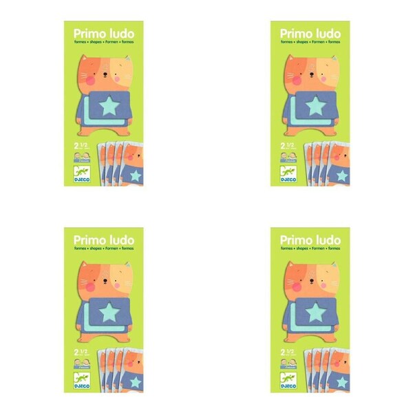 4x Djeco Eduludo Primo Ludo Shapes Kids/Children Educational Card Game 2.5y+