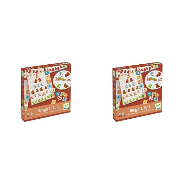 2x Djeco Bingo 123 Learning Numbers Game Kids/Children Educational Play 4y+
