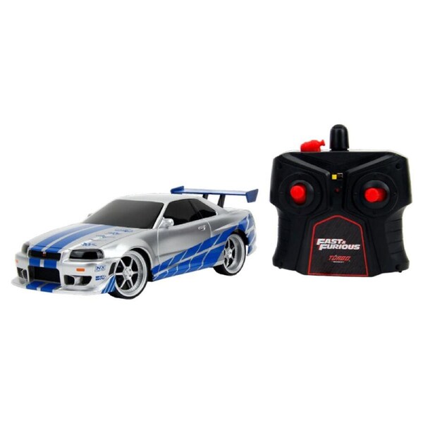 Jada 1:24 Fast & Furious 2002 Nissan Skyline GT-R BNR34 Remote Control Car Toy
