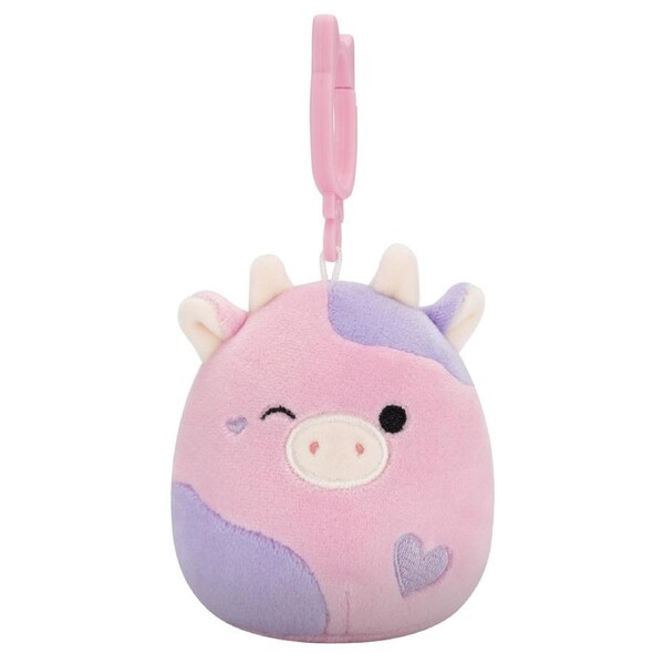 Squishmallows Valentines Patty the Cow 3.5 inch Clip-On Plush