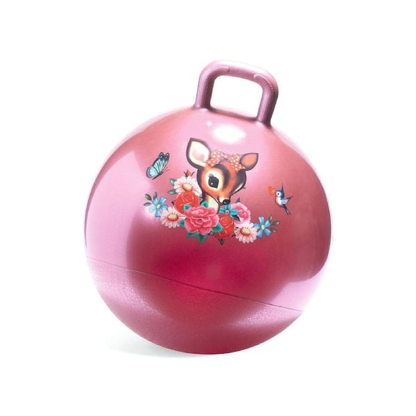 Djeco Fiona Jumpa Ball w/ Handles 45cm Kids Indoor/Outdoor Play Toy Pink 3y+