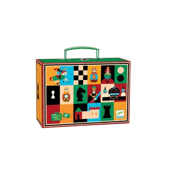 Djeco Chess & Checkers Kids/Children 15.5x20cm Strategy Board Game Fun Play 6y+