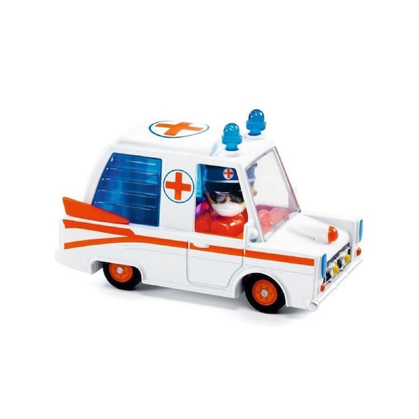 Djeco Hurry Ambulance Crazy Motors Kids/Children Rescue Vehicle Play Toy 3y+