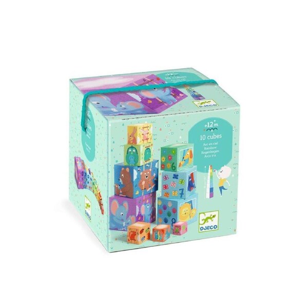 Djeco Rainbow Blocks Kids/Children Interactive Fun Play Stacking Toy Set 12m+